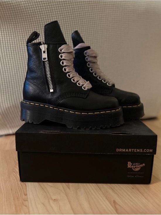 Rick Owens Shoes - Dr. Martens x Rick Owens 1460 Quad Leather Platform Boots